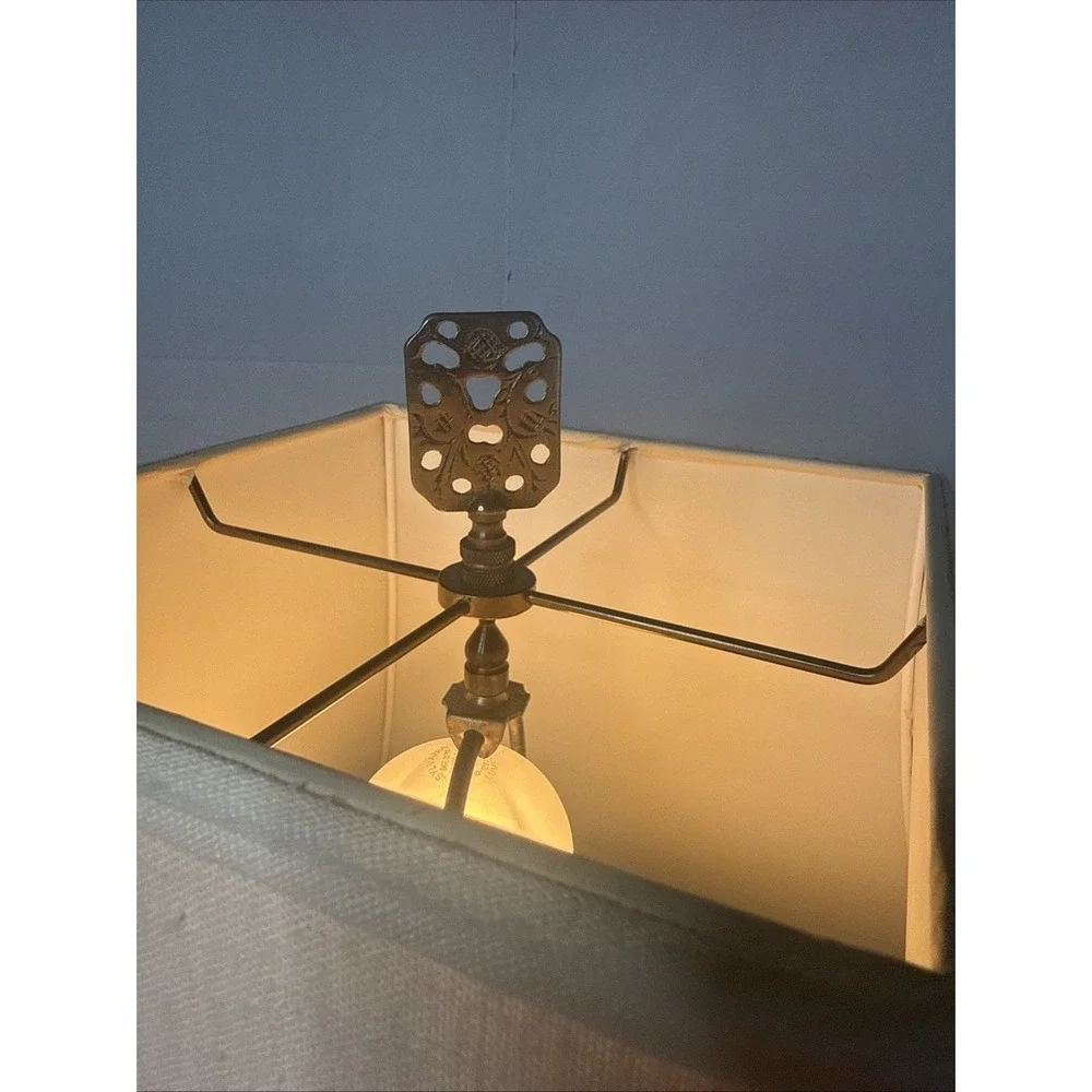 Vintage Frederick Cooper Tea Tin Canister Table Lamp Asian Chinoiserie Regency